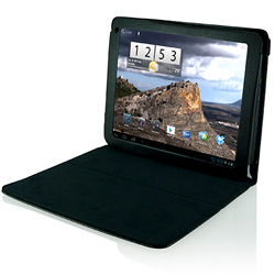 Black Leather Tablet Case Cover 8"